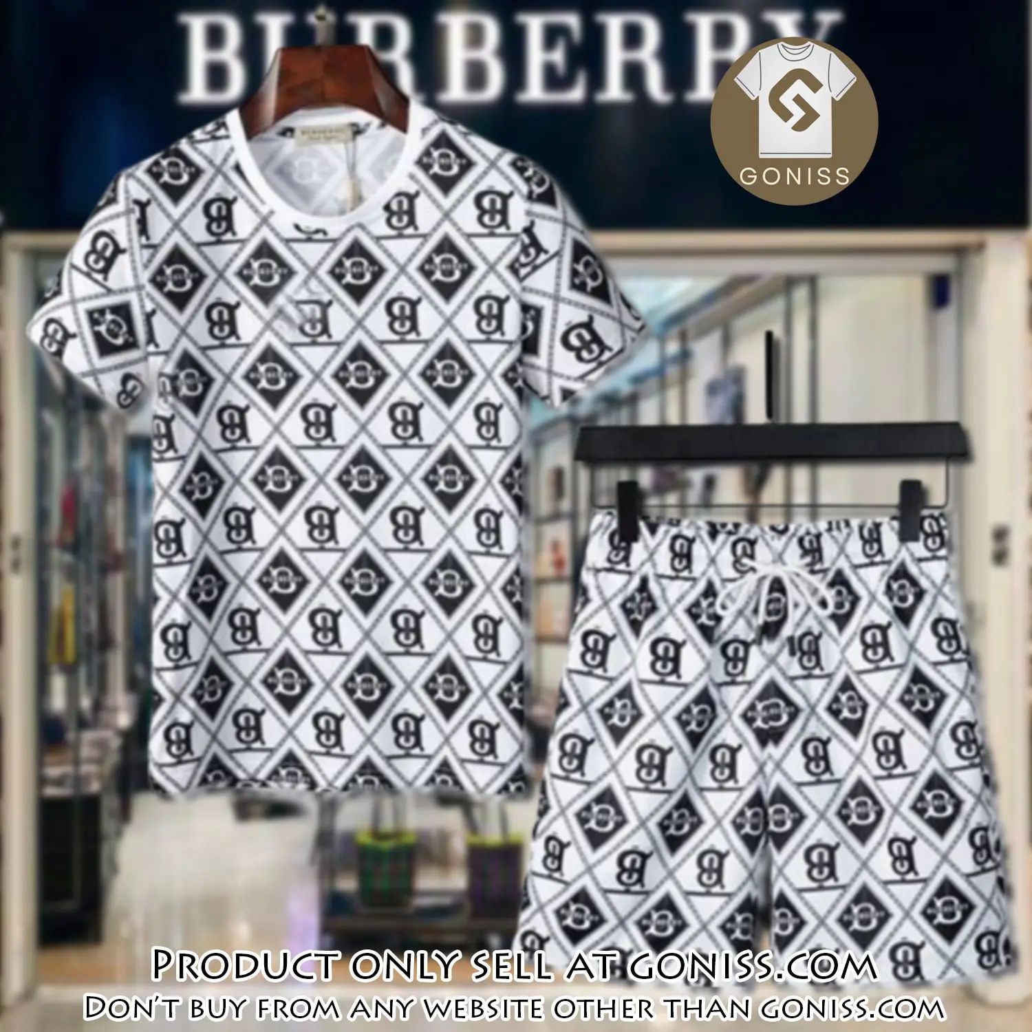 Burberry combo unisex tshirt & short limited luxury outfit cts1030 gn0441612